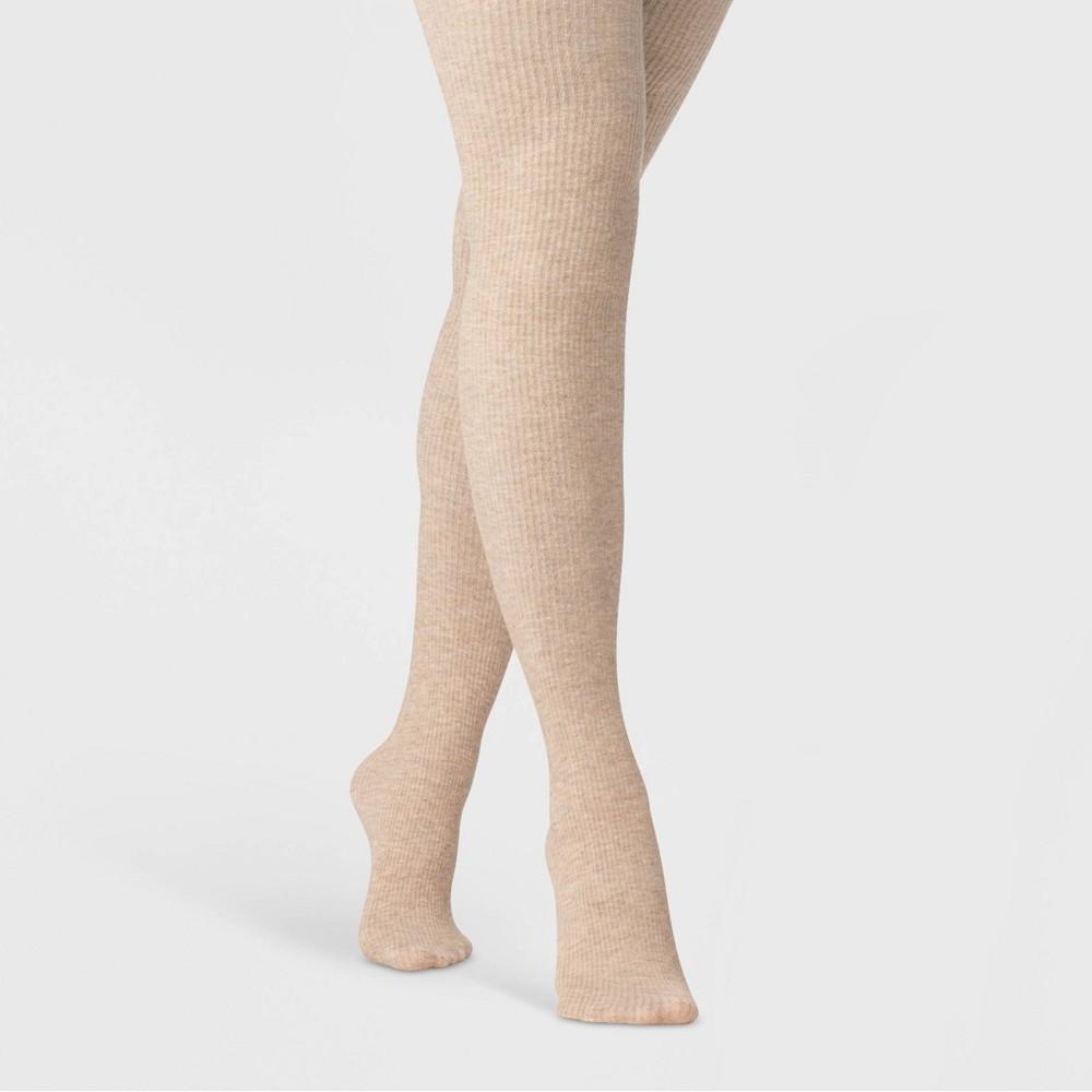 Women's Ribbed Fleece Lined Tights - A New Day™ Product Image