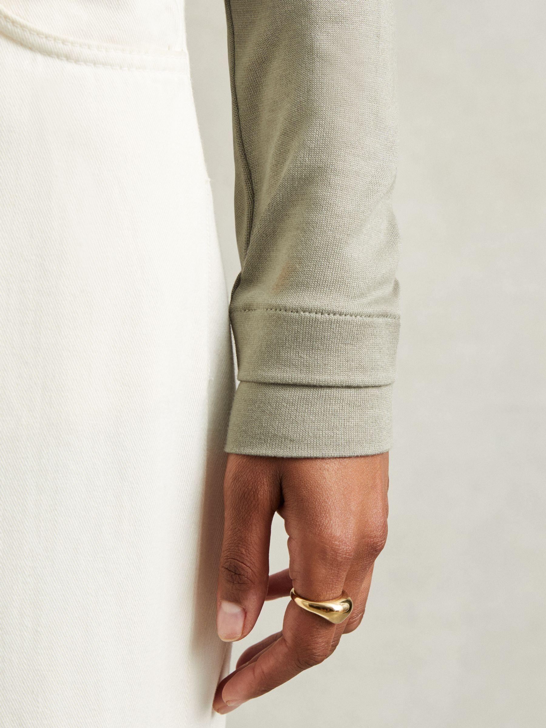 Jersey V-Neck Top in Sage Product Image