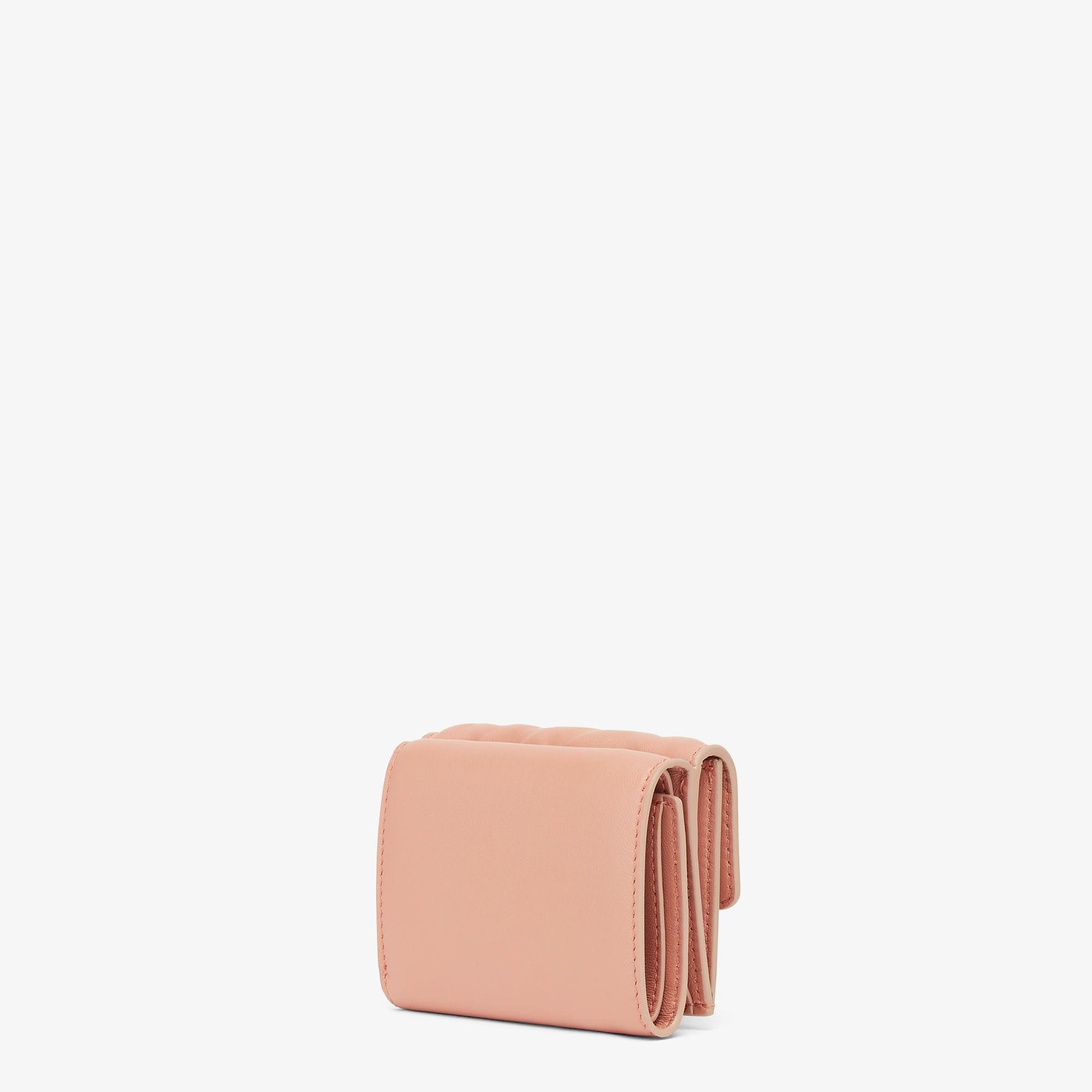 Baguette Micro TrifoldPink nappa leather wallet with FF motif Product Image