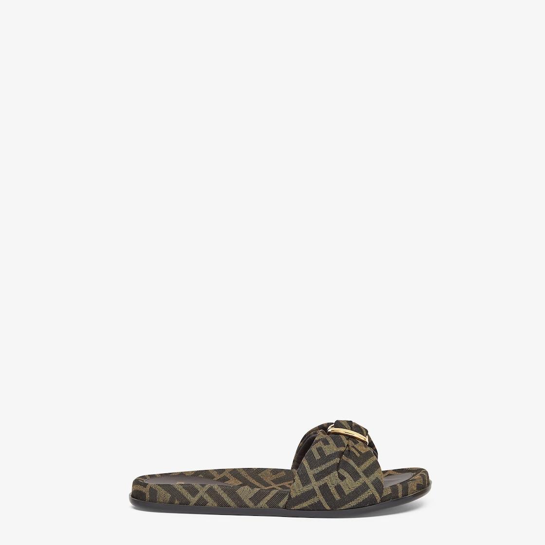 Fendi FeelBrown FF jacquard slides Product Image