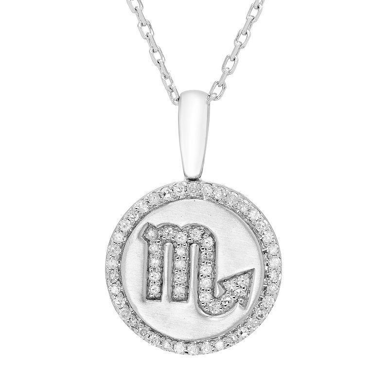 Its Personal Sterling Silver 1/6 Carat T.W. Diamond Zodiac Sign Necklace, Womens Pisces Product Image