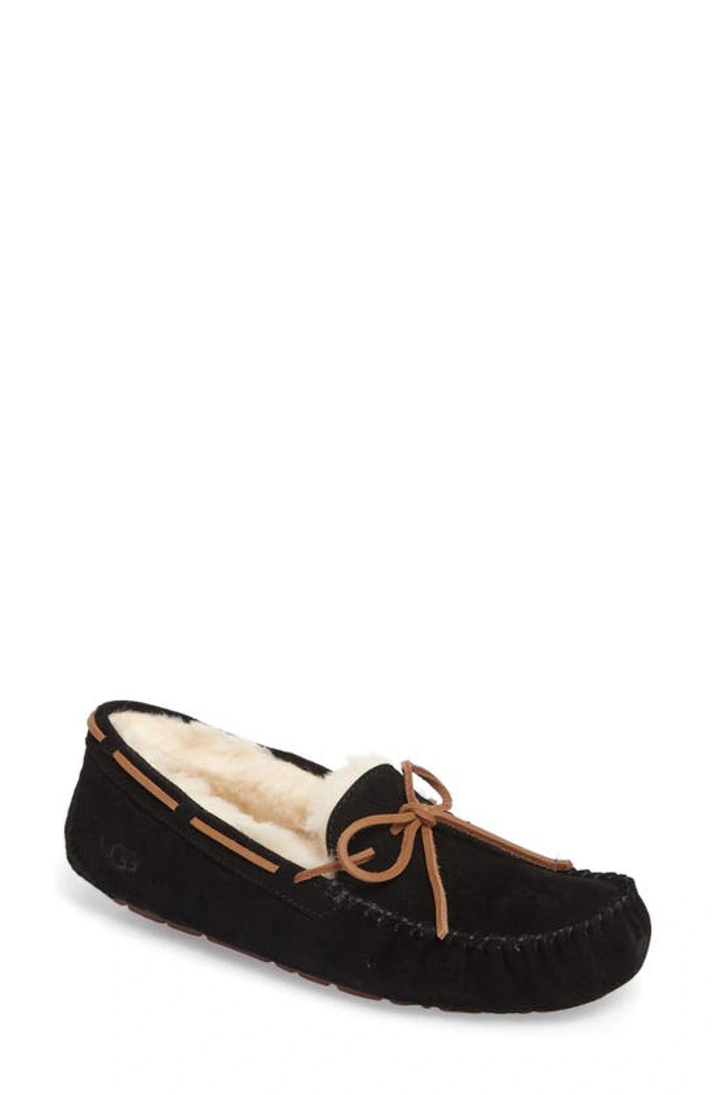 UGG Shearling Slipper Moccasins - Dakota In Black Product Image