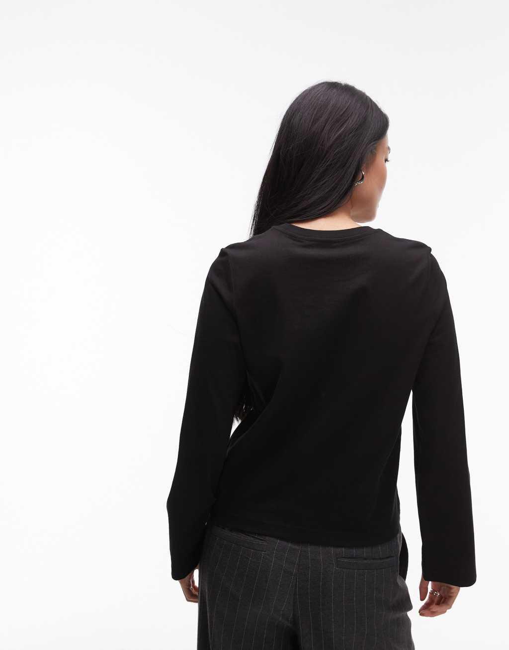 & Other Stories long sleeve top in black Product Image