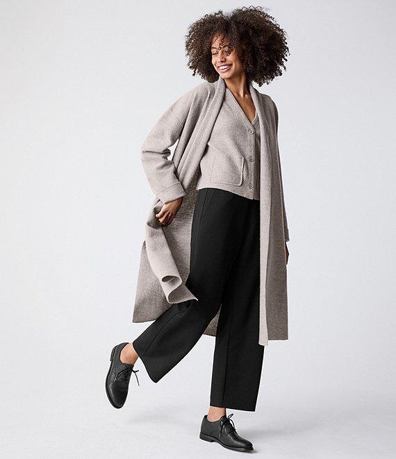 Eileen Fisher Tencel™ Lyocell Double Knit Wide Leg Pull-On Ankle Pants Product Image