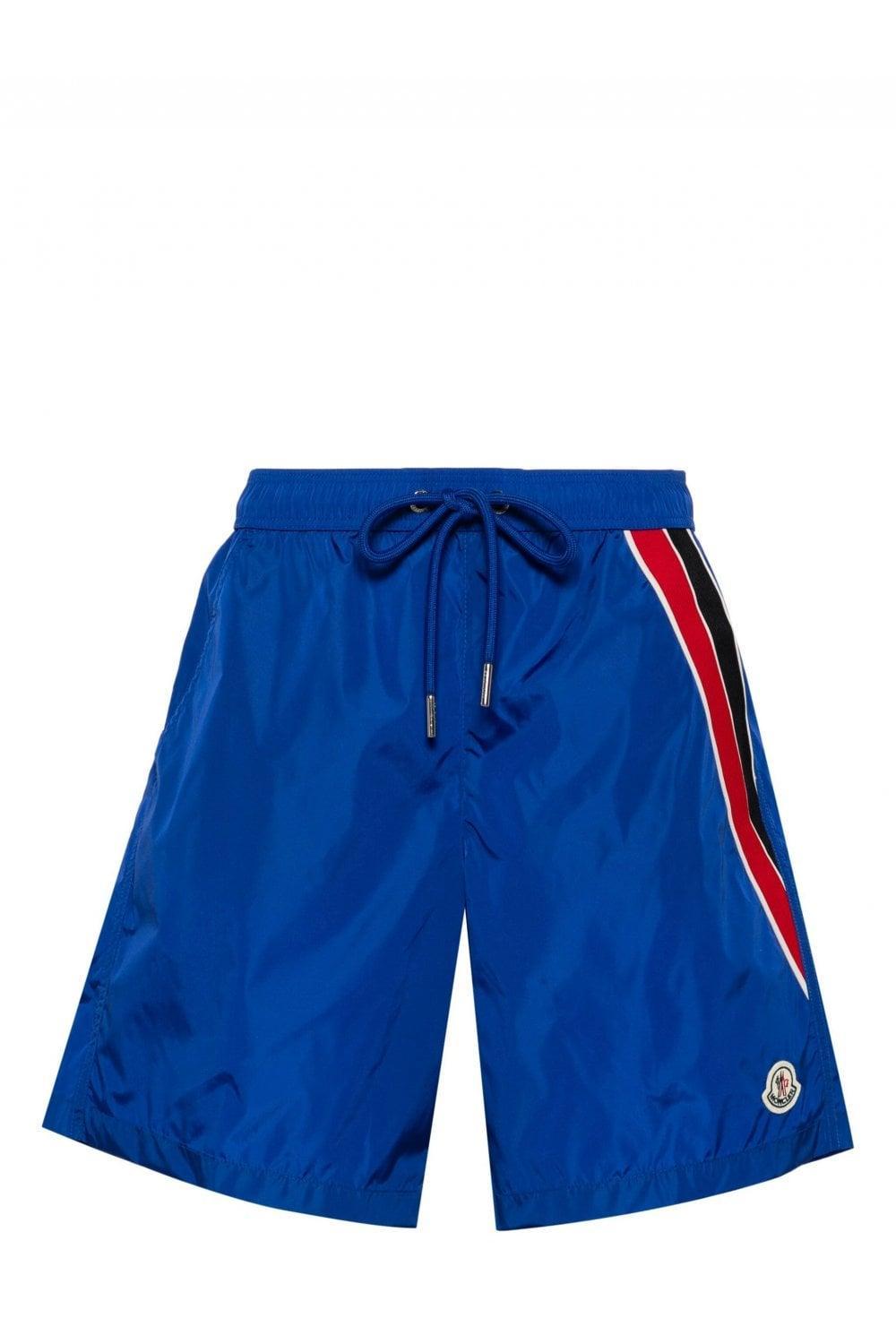 MONCLER Logo-patch Swim Shorts In Blue Product Image