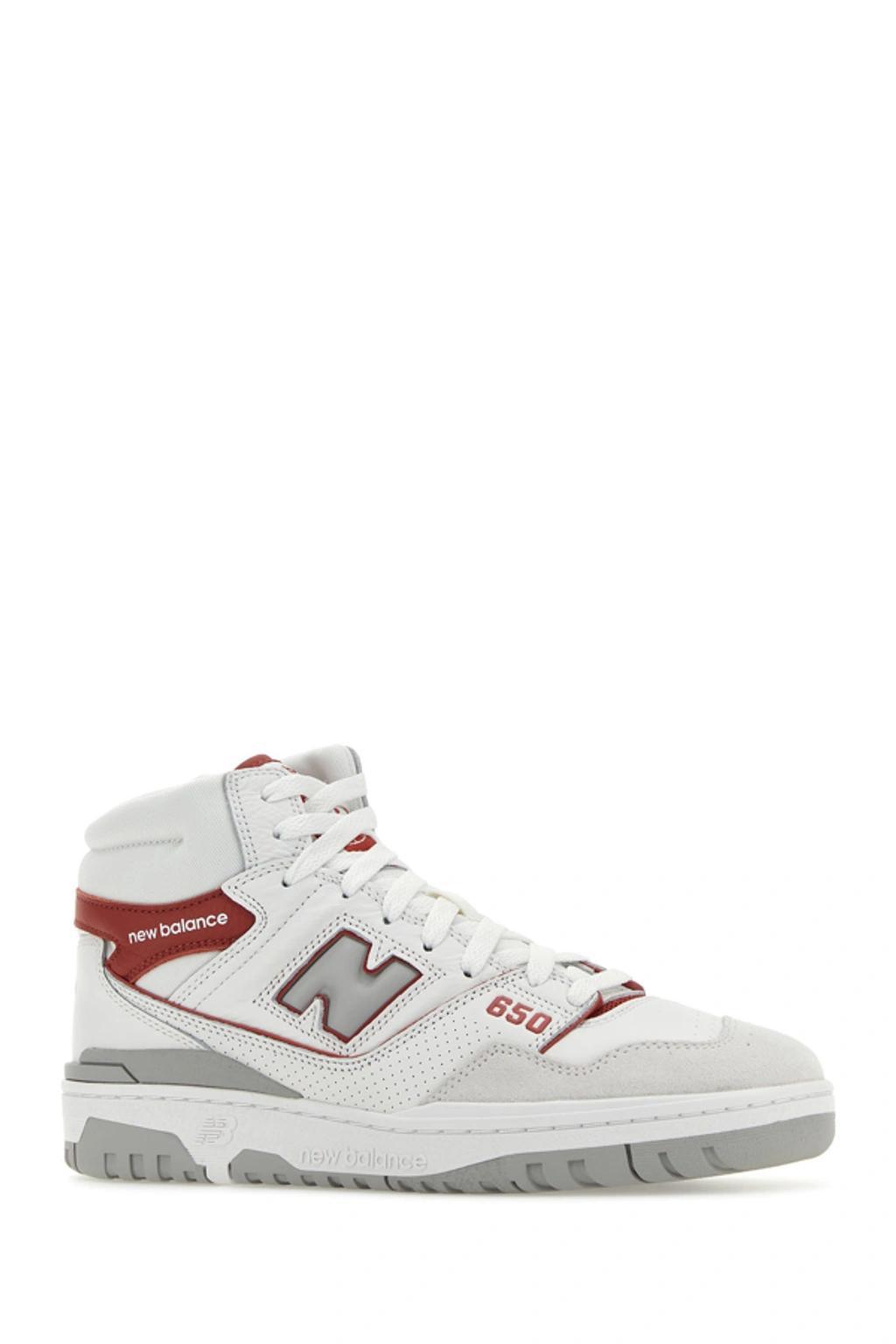 NEW BALANCE Leather And Suede High-top Sneakers In White Product Image