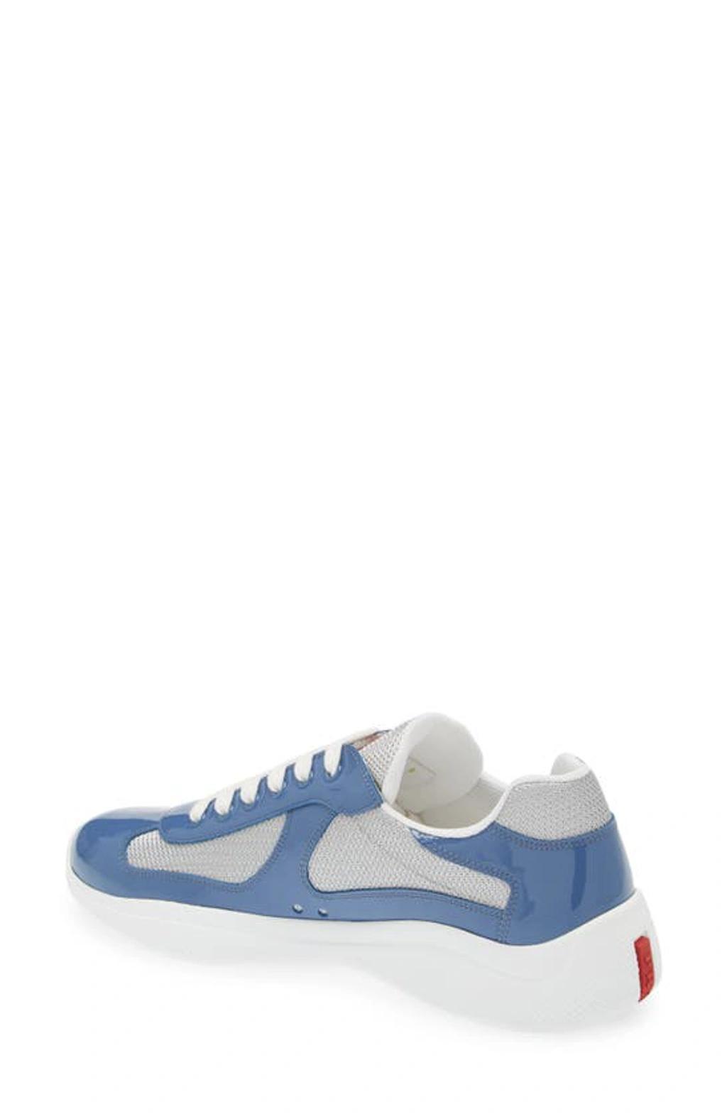 PRADA Men's America's Cup Patent Leather Patchwork Sneakers In Blue Product Image