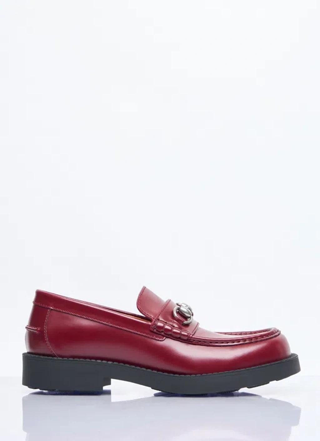 GUCCI Horsebit Loafers In Burgundy Product Image