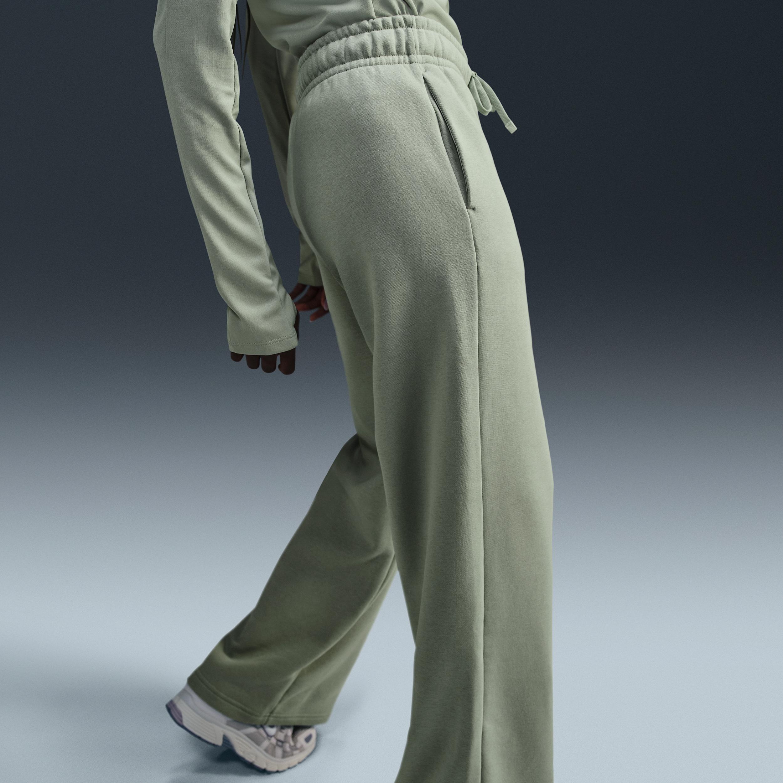 Womens Nike Sportswear Club Fleece Mid-Rise Wide-Leg Sweatpants Product Image