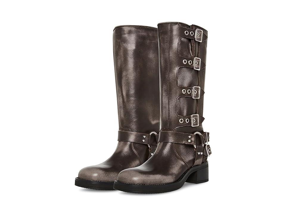 Steve Madden Brocks Distressed Leather Tall Moto Boots Product Image