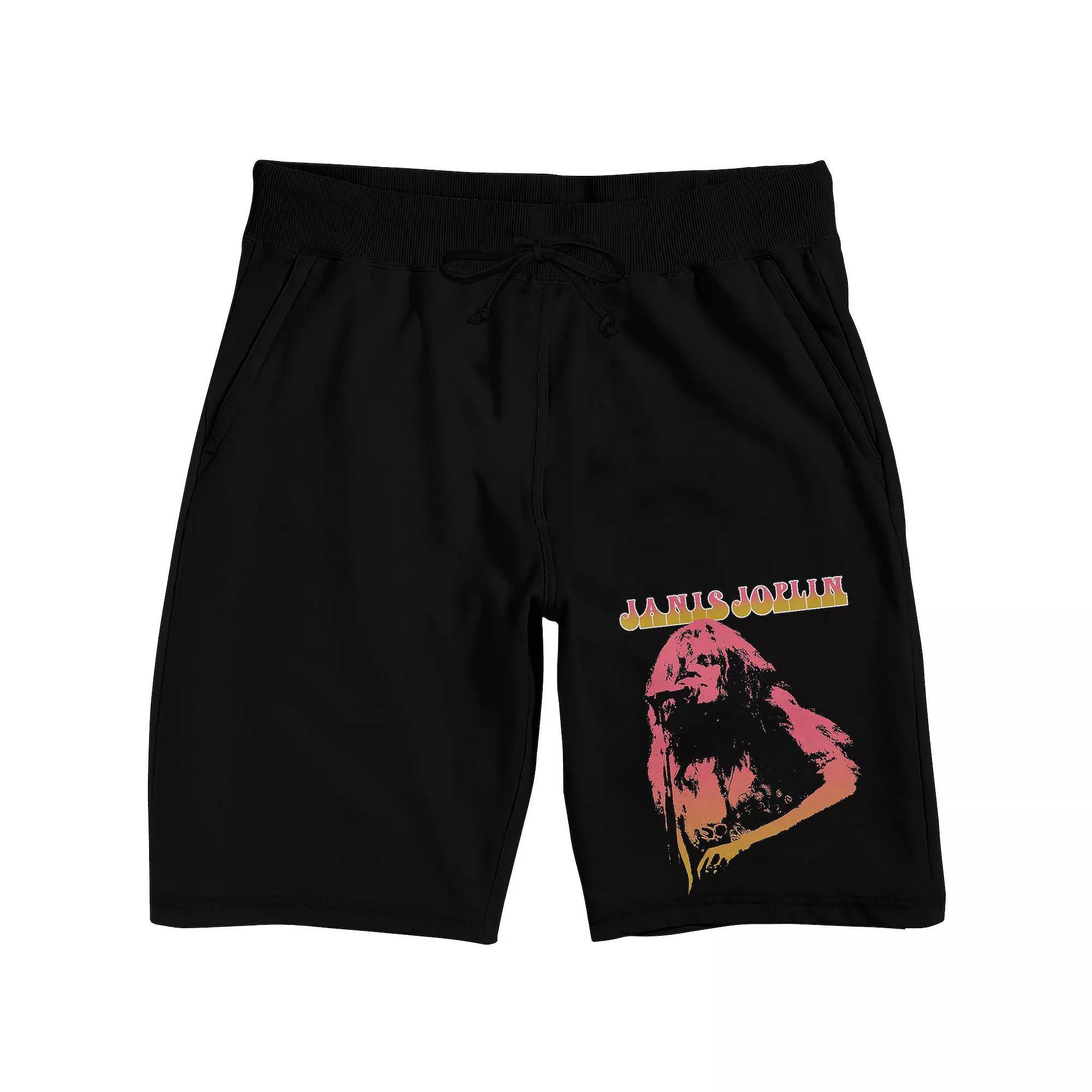 Men's Janis Joplin Pajama Shorts, Size: XL, Black Product Image