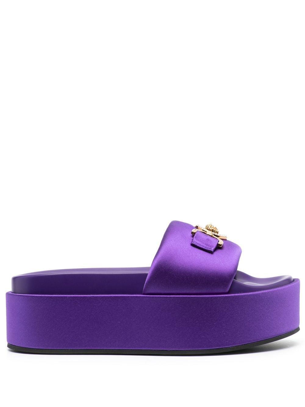 VERSACE Medusa Head Slides In Purple Product Image