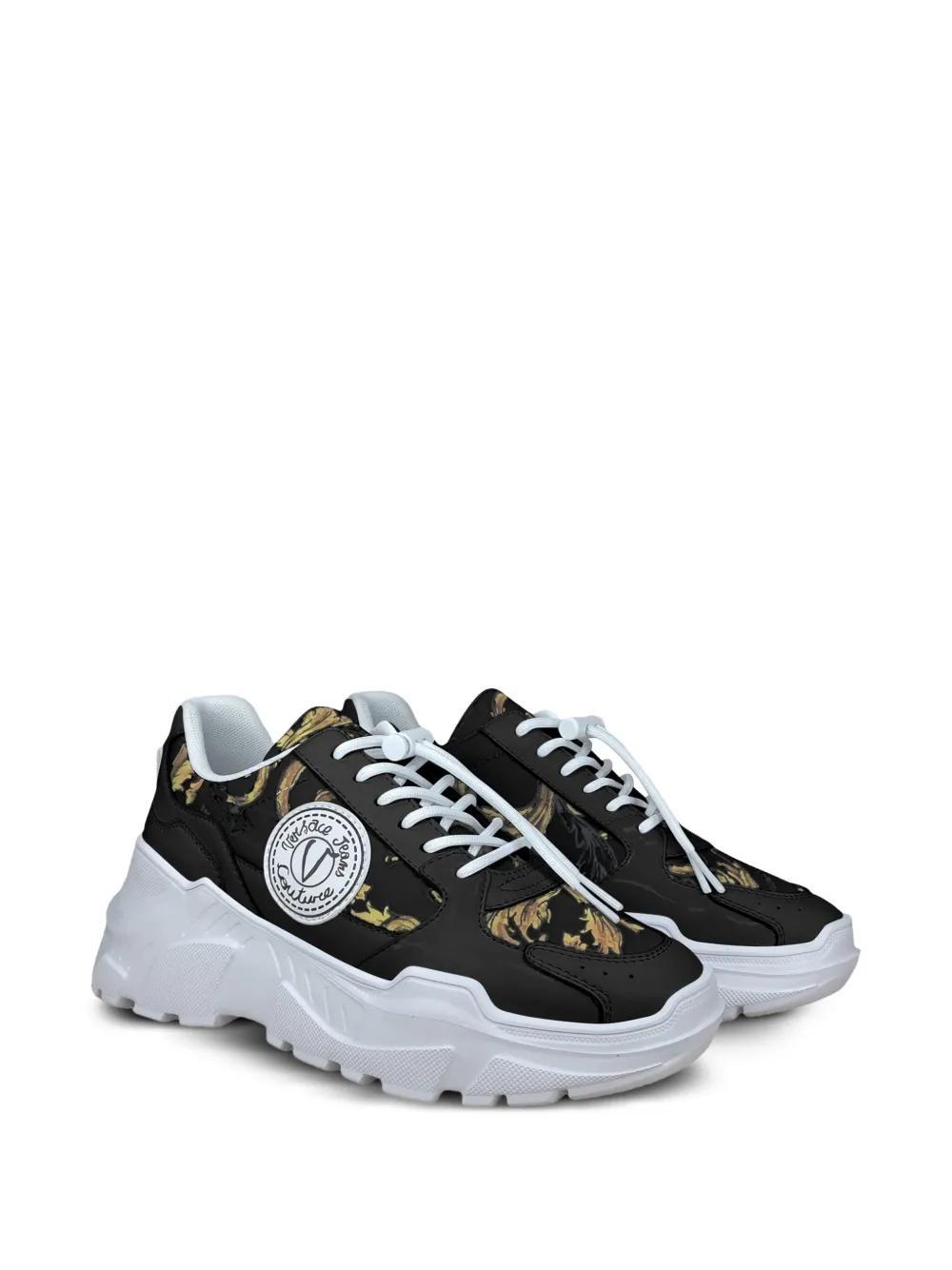 VERSACE JEANS COUTURE Barocco Sneakers In Black Product Image