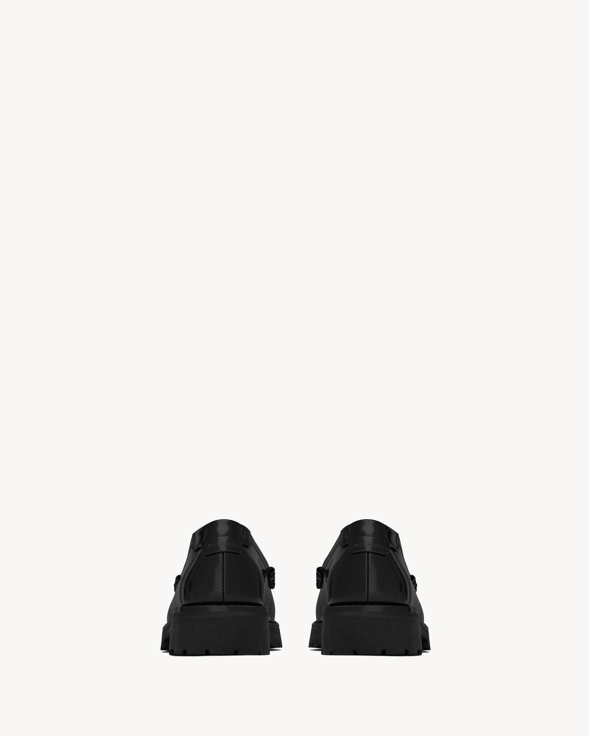 Le Loafer chunky penny slippers in glazed leather | Saint Laurent | YSL.com Product Image