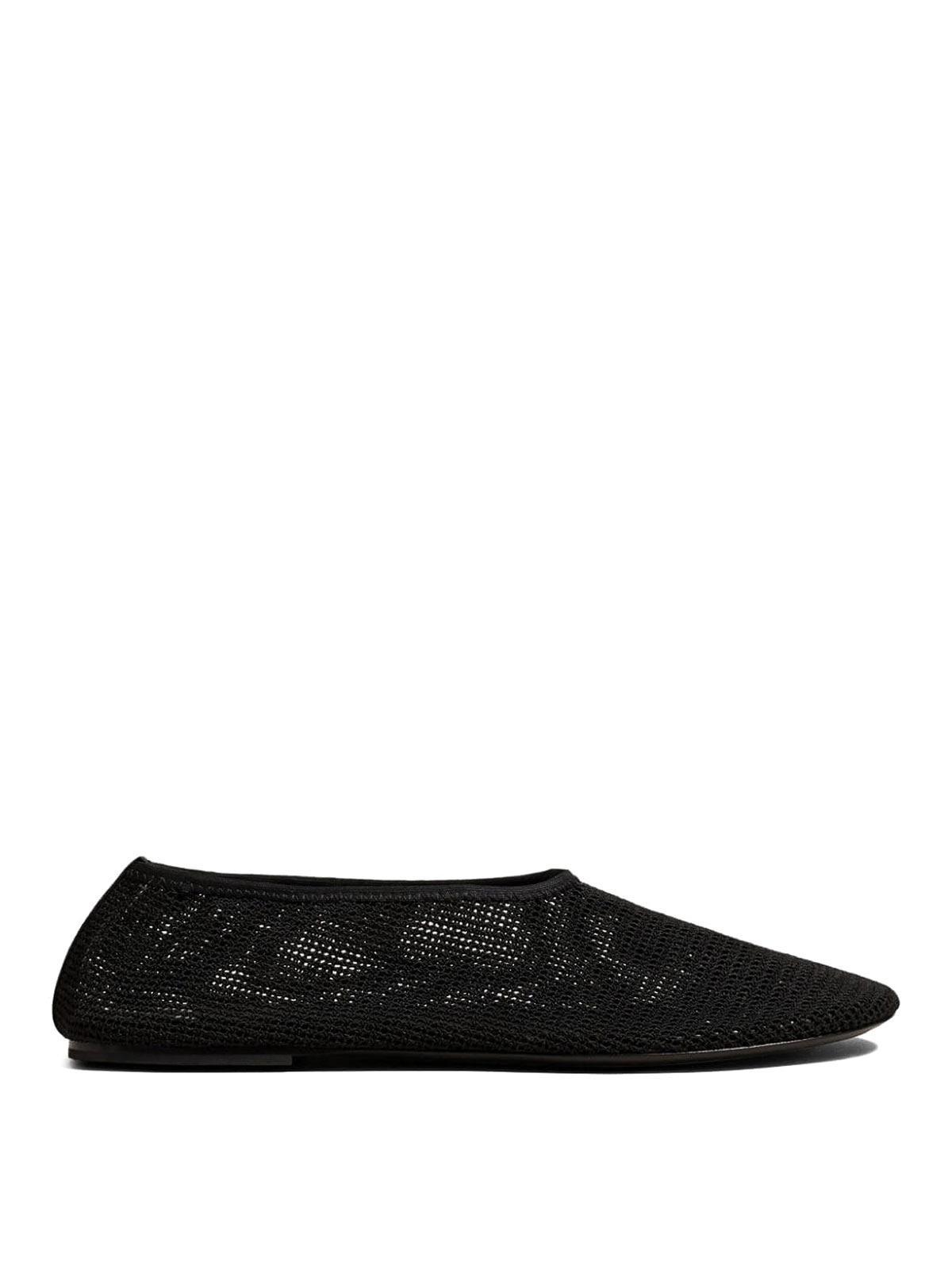 KHAITE Marcy Woven Ballerina Flats In Black Product Image