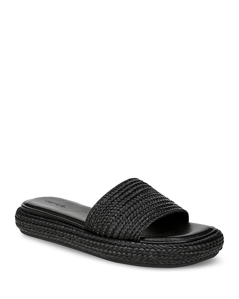 Eva Raffia Easy Slide Sandals In Black Product Image