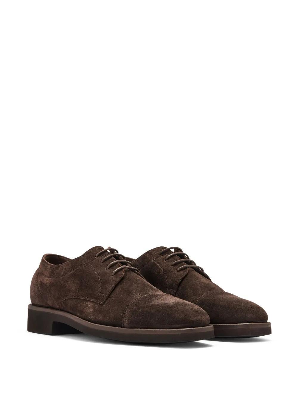 TOM FORD Men's Suede Rubber-sole Derby Shoes In Coffee Product Image