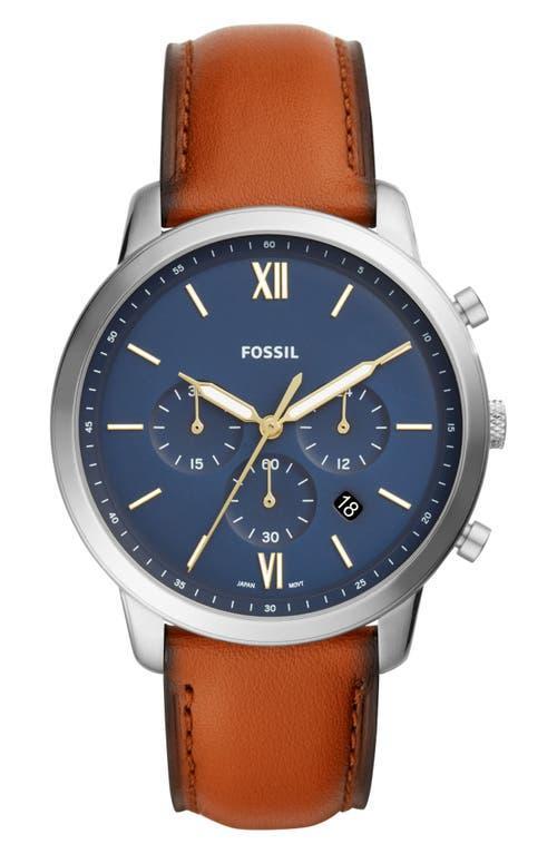 Fossil Neutra Chronograph Blue Dial Brown Leather Watch Product Image