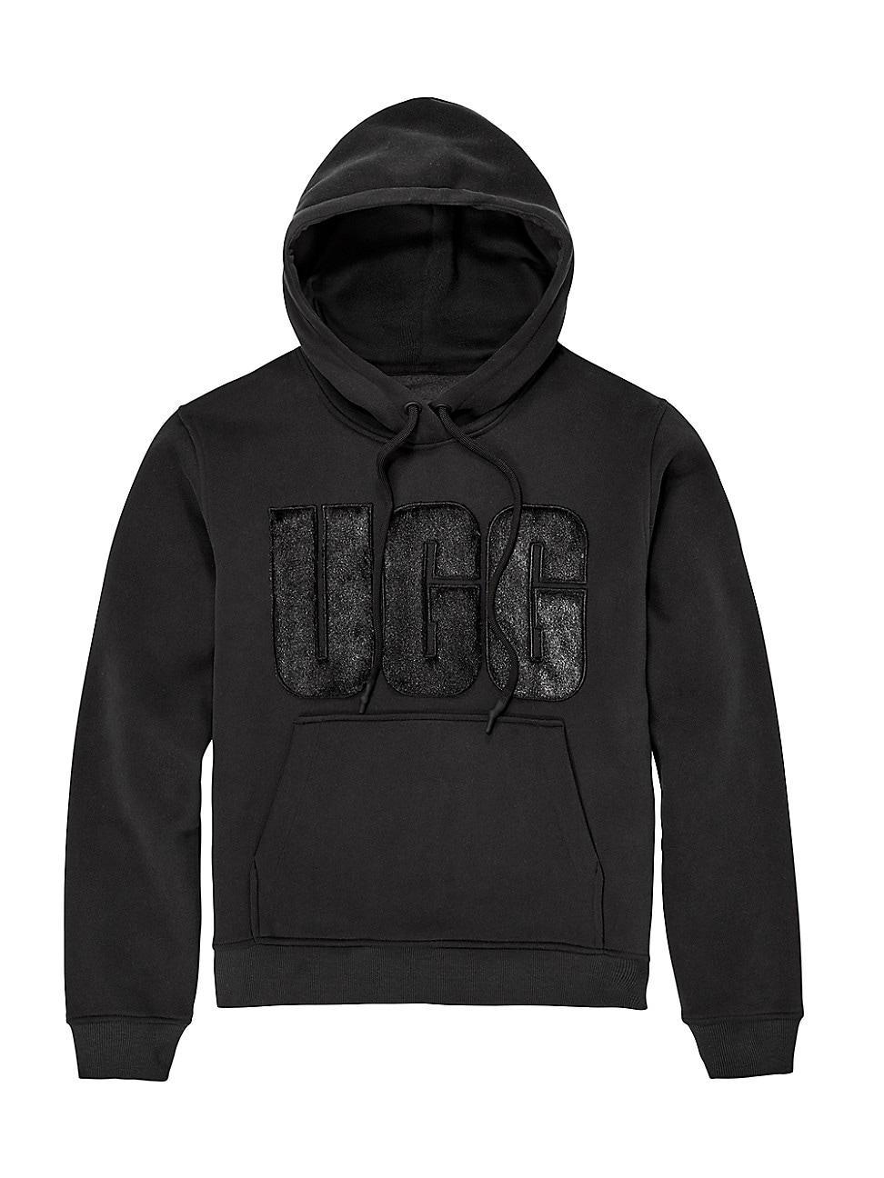 UGG Womens UGG Rey Fuzzy Logo Hoodie - Womens Nimbus/Black/Lotus Blossom Product Image