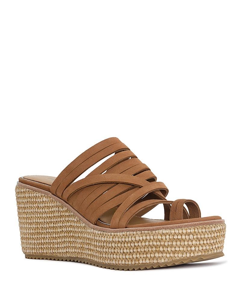 Donald Pliner Womens Leather Toe Loop Wedge Slide Sandals Product Image