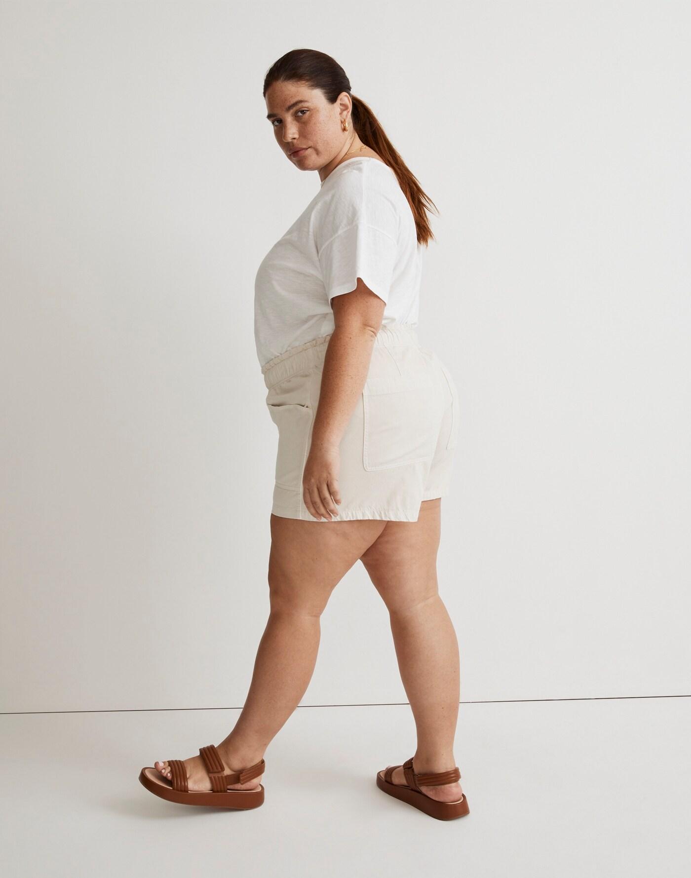 Plus Denim Pull-On Paperbag Utility Shorts: Garment-Dyed Edition Product Image