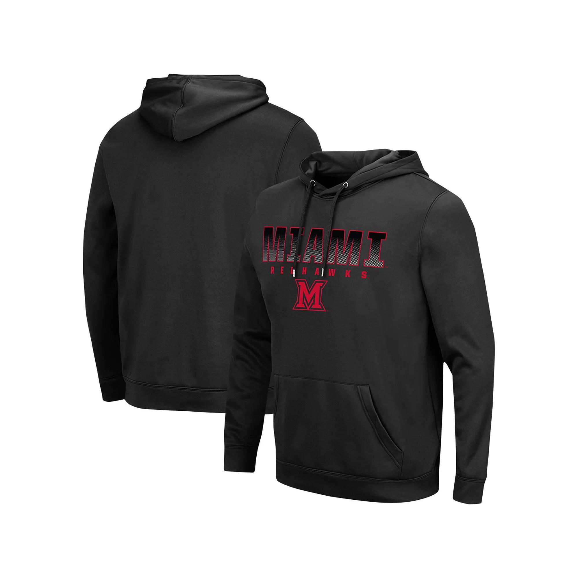 Men's Colosseum Miami University RedHawks Blackout 3.0 Pullover Hoodie,  Product Image