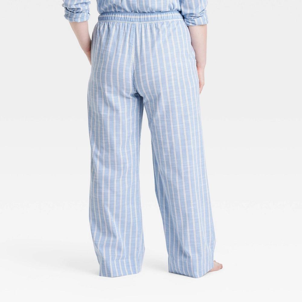 Womens Striped Cotton Blend Pajama Pants - Auden Blue XL Product Image