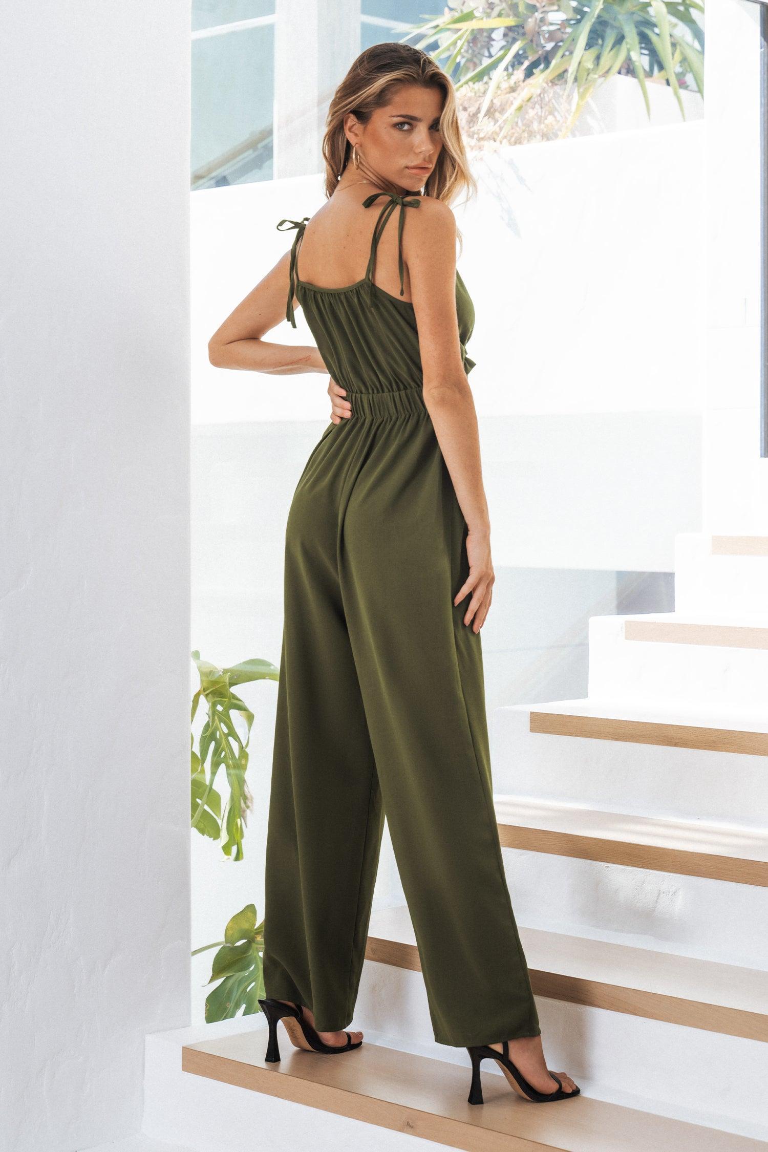 Jeanette Cutout Tie Front Cami Jumpsuit Product Image