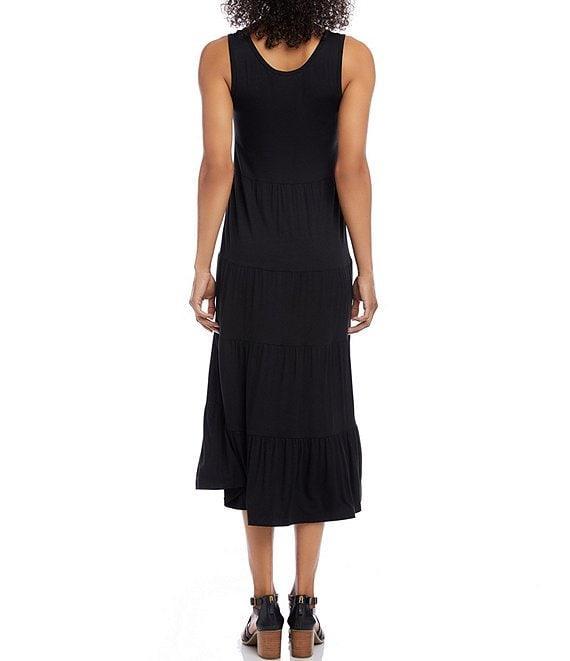 Karen Kane Scoop Neck Sleeveless Tiered Midi Dress Product Image