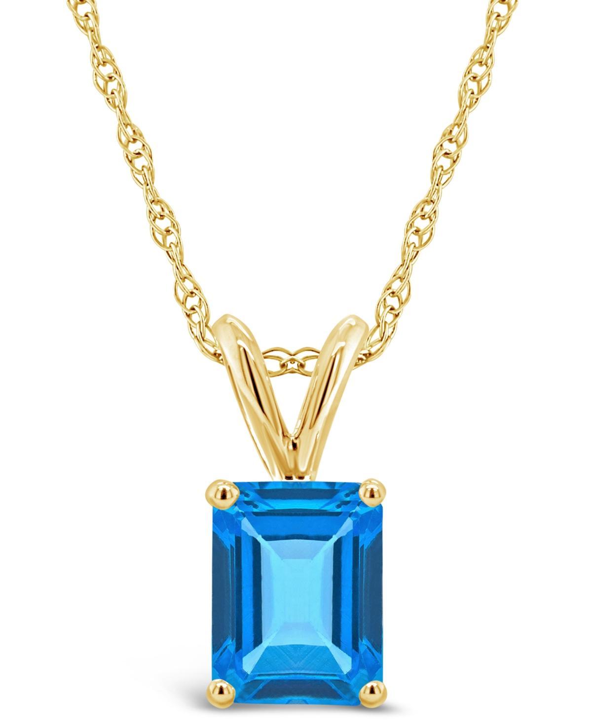 Celebration Gems 14k Gold Emerald Cut Citrine Pendant Necklace, Womens 14k Whgold Product Image