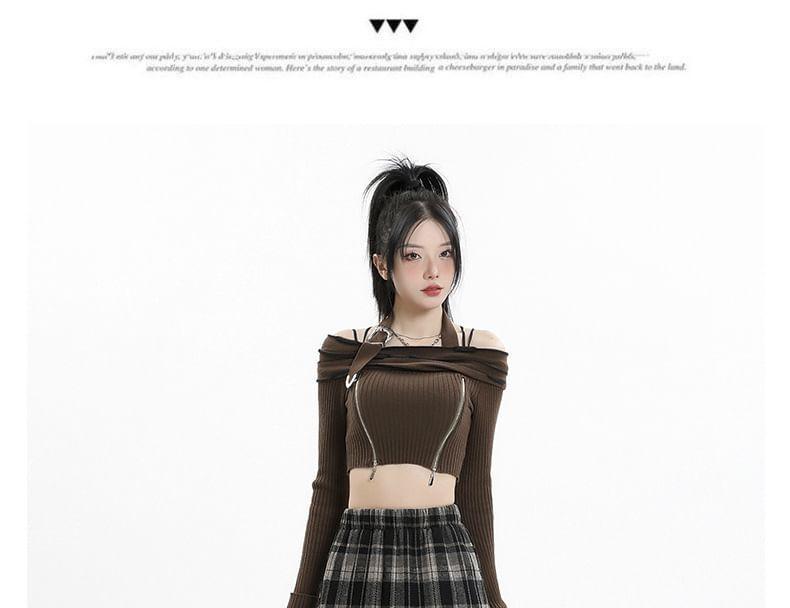 High Rise Plaid Midi A-Line Skirt Product Image