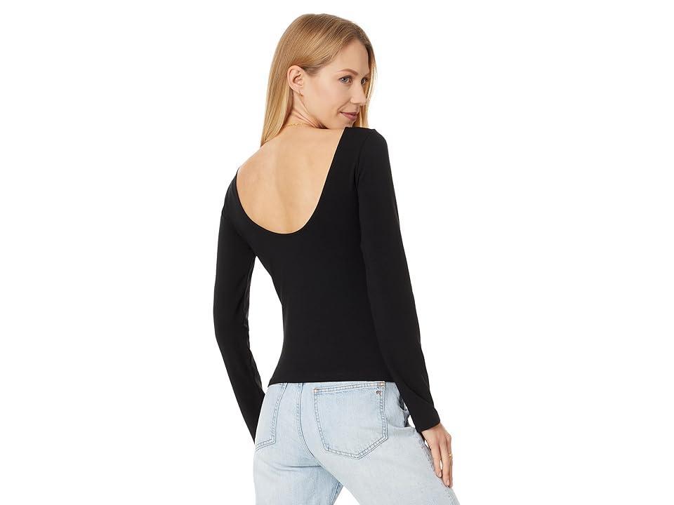 Madewell Long Sleeve Ballet Back Tee (Jet ) Women's Clothing Product Image