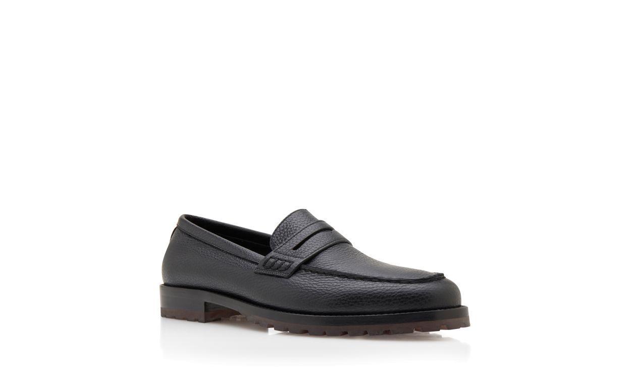 RANDY Dark Brown Calf Leather Penny Loafers Product Image