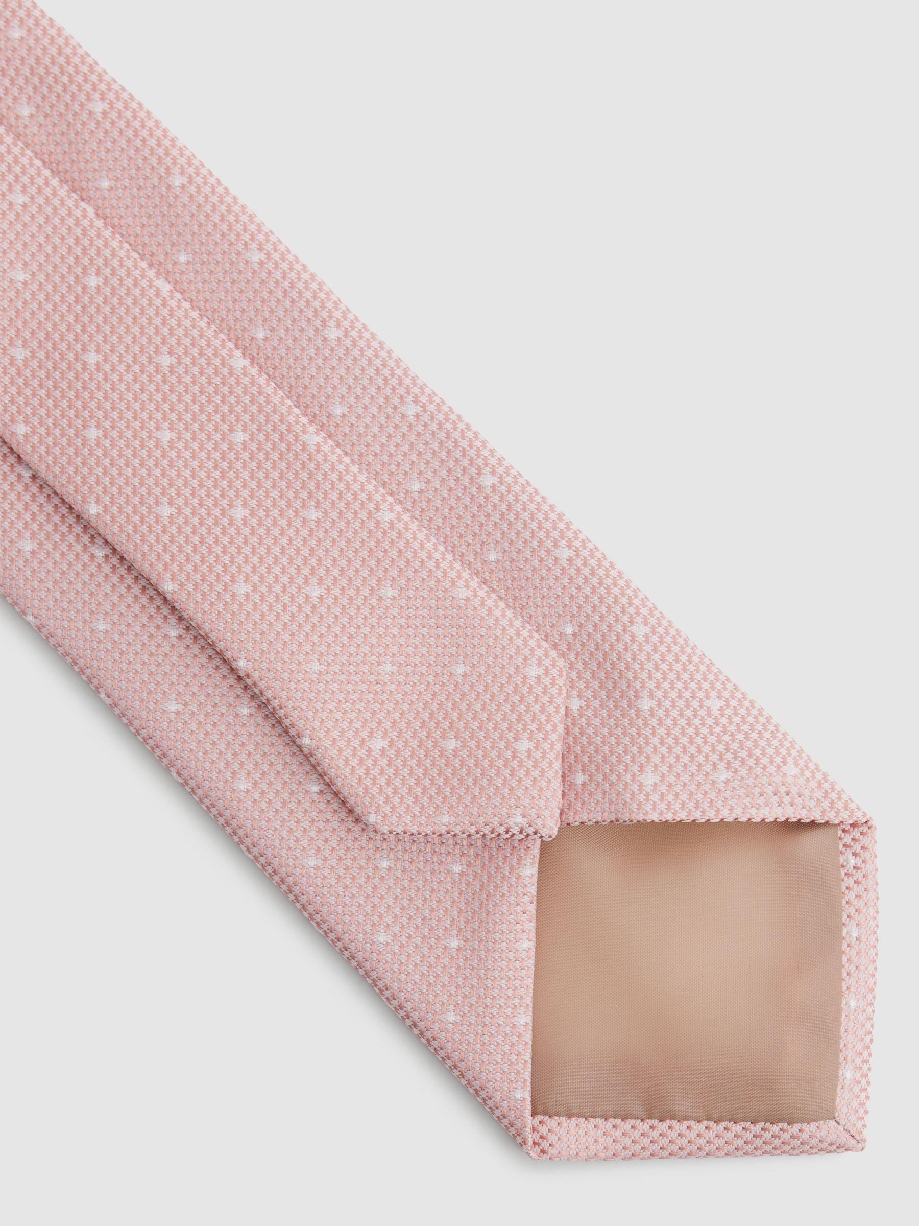 Silk Polka Dot Tie in Soft Pink Product Image