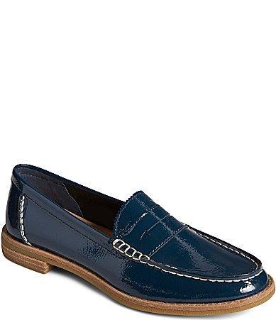 Sperry Womens Seaport Penny Textured Leather Loafers Product Image