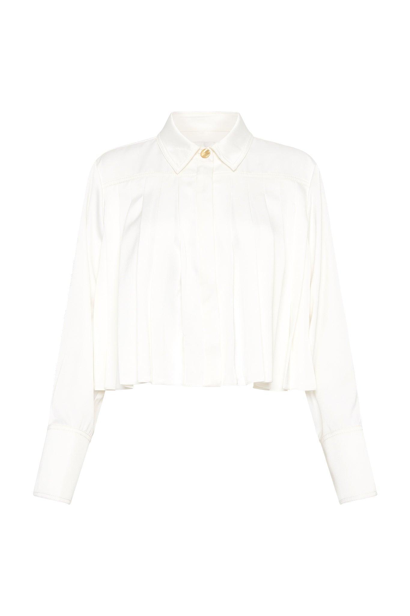 Estrade Pleated Crop Shirt Product Image