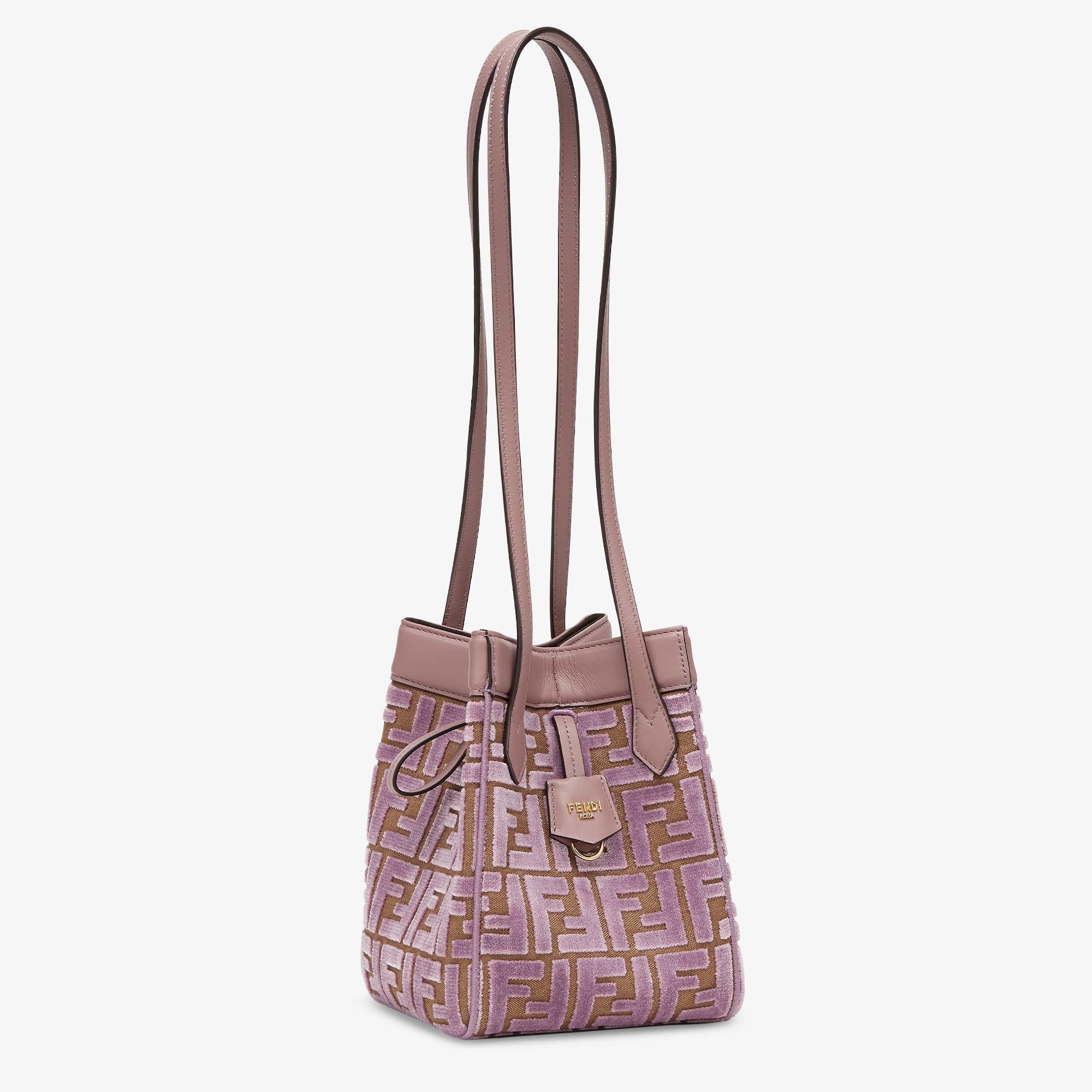 Fendi Origami MiniTransformable mauve pink FF jacquard velvet mini-bag Product Image