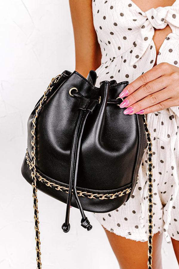 The Ahna Faux Leather Bag In Black Product Image