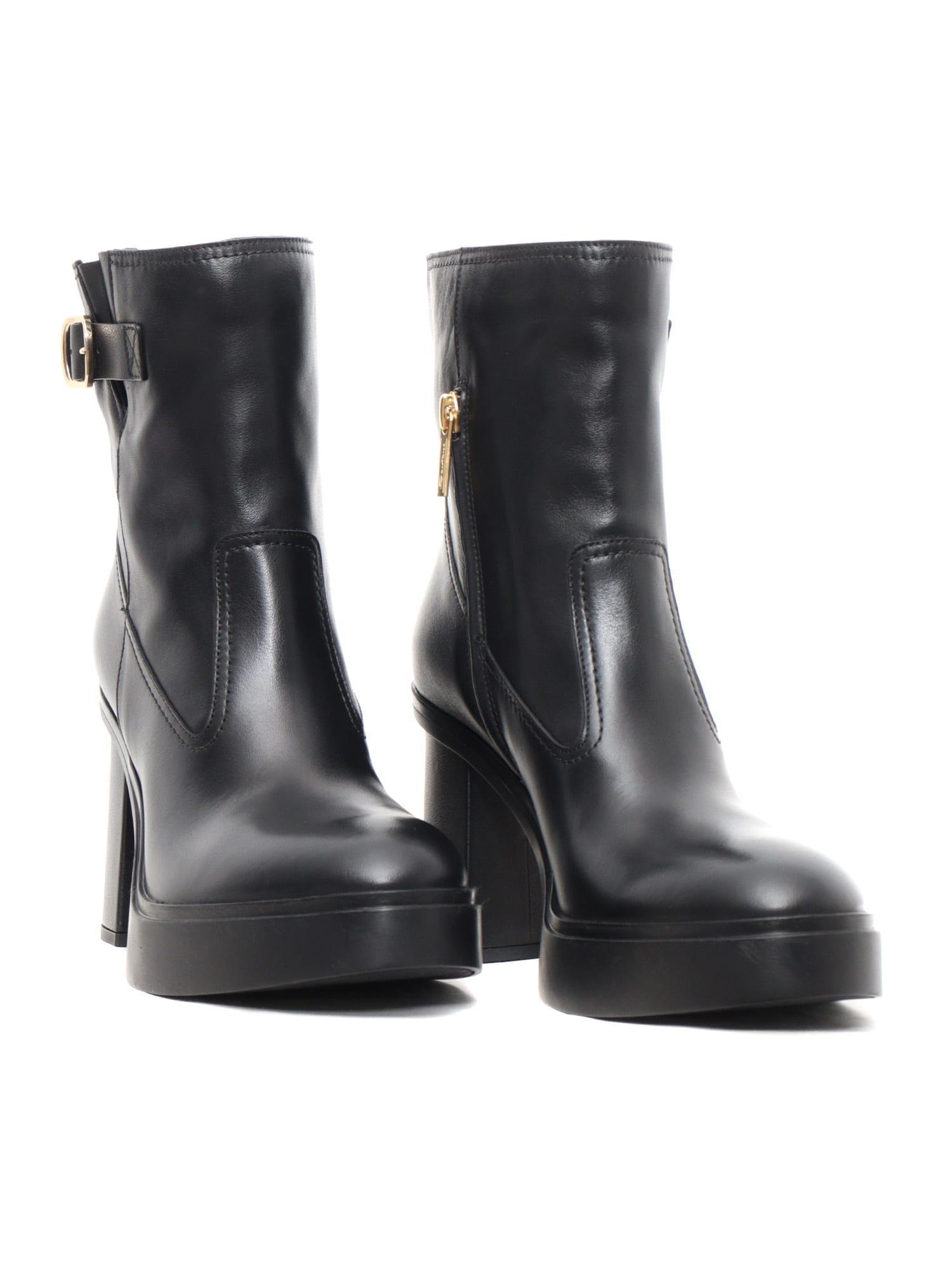 SANTONI Heeled Ankle Boots In Black Product Image