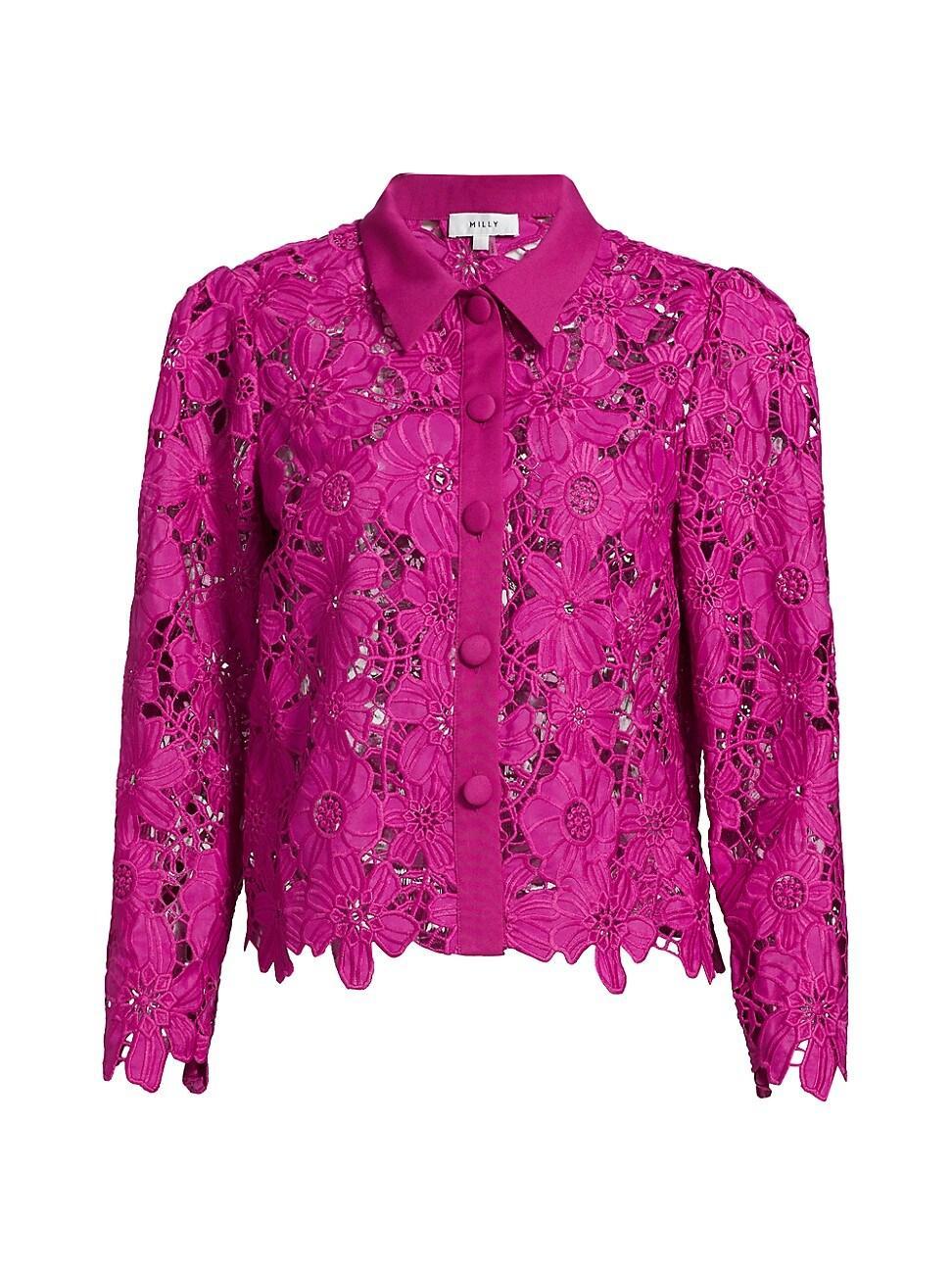Womens June Lace Button-Front Shirt Product Image