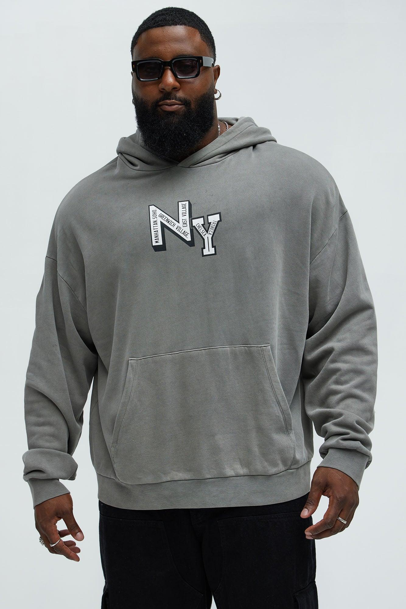 New York Round The Way Hoodie - Grey Product Image