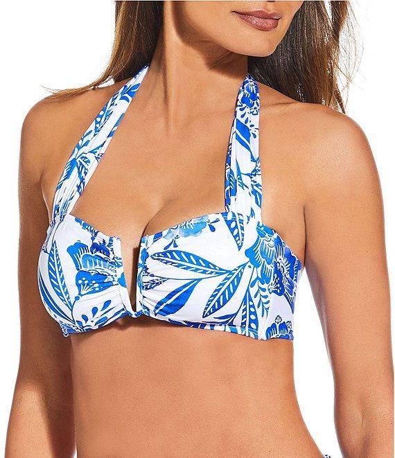 Gibson & Latimer Porcelain Side Shirred Mid Rise Swim Bottom Product Image