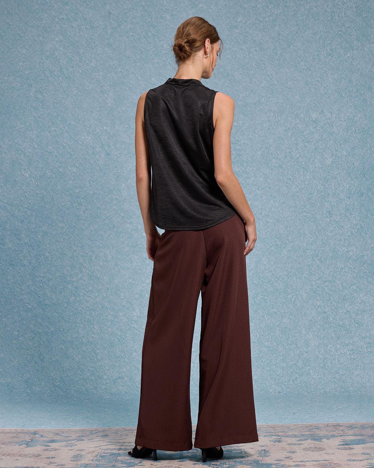 Black Cowl Neck Tank Top Product Image