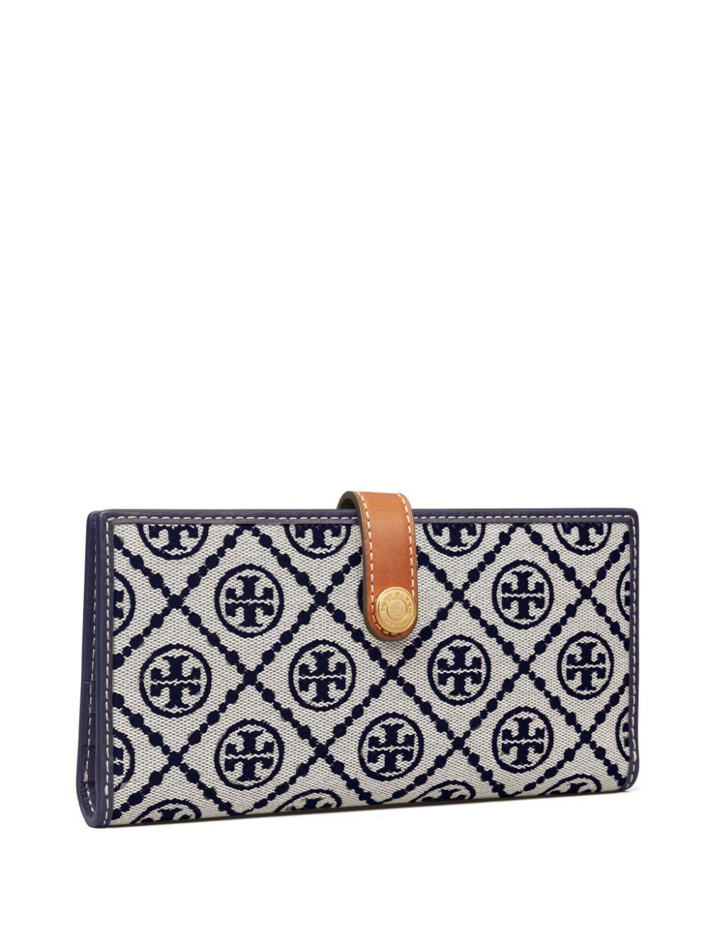 TORY BURCH T Monogram Slim Wallet In Tory Navy/gold Product Image