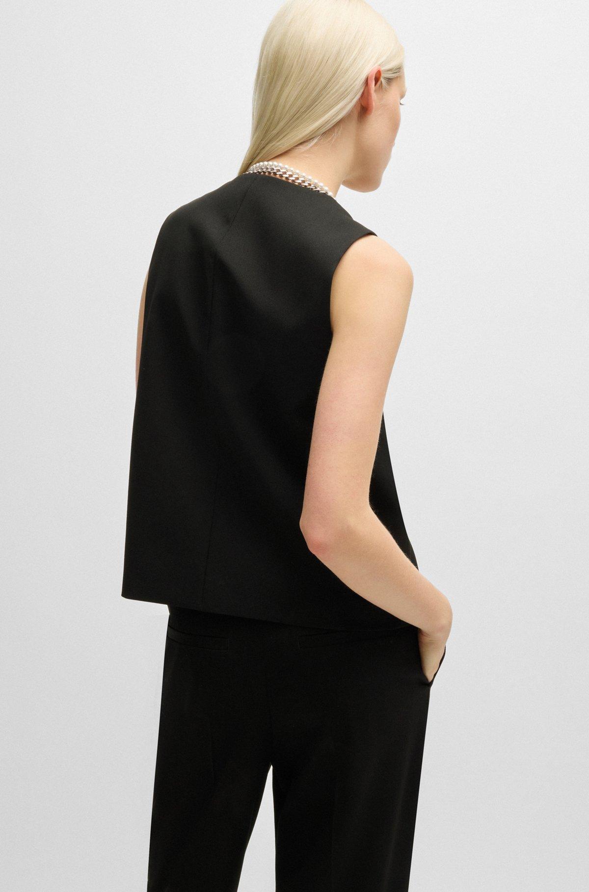 Oversize-fit all-gender waistcoat in stretch fabric Product Image