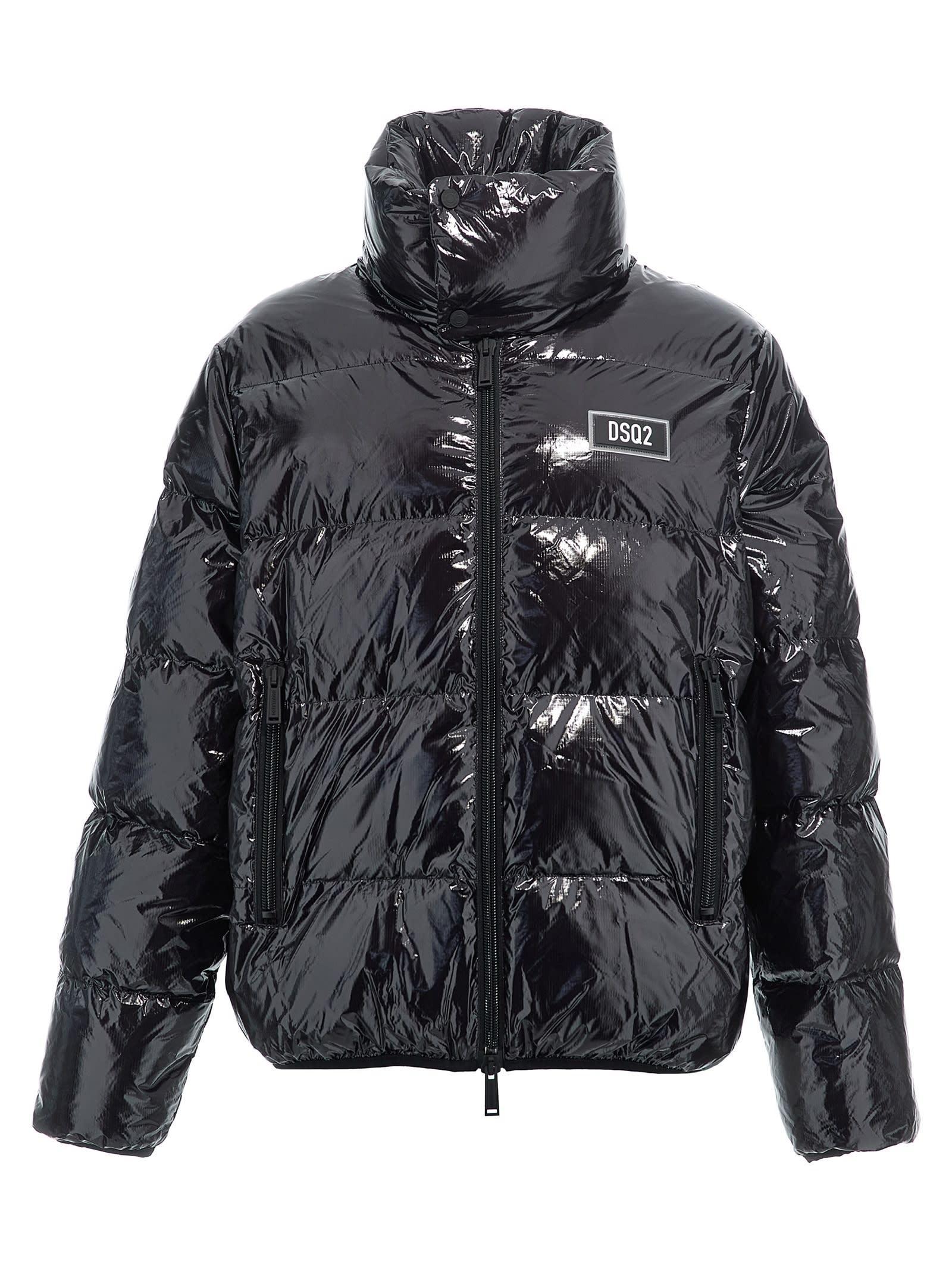 DSQUARED2 Logo Patch Padded Down Jacket In Black Product Image