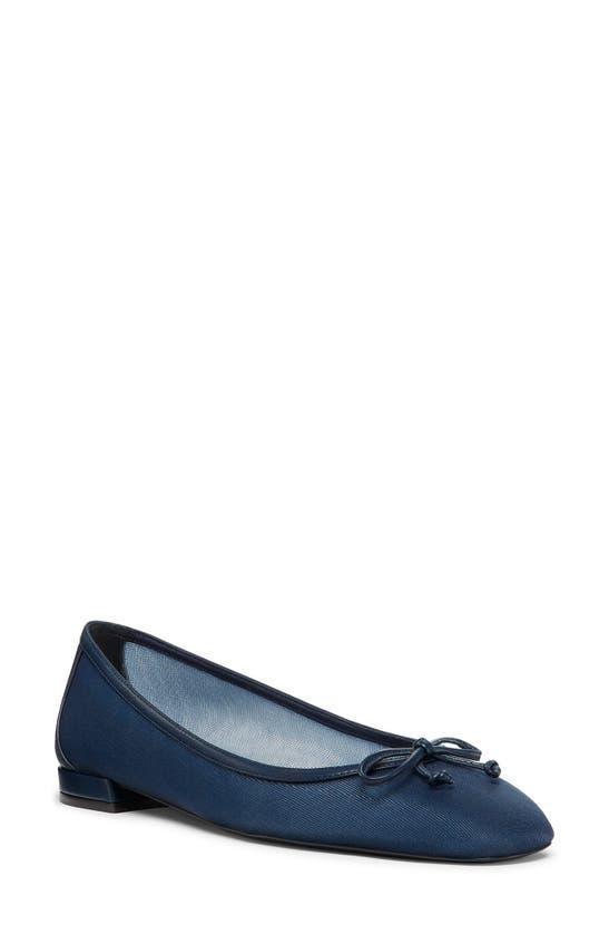 STUART WEITZMAN Women's Arabella Leather-trimmed Mesh Ballet Flats In Nice Blue Product Image