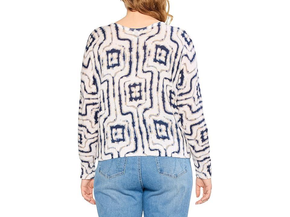 NIC+ZOE Plus Size Easy Angles Sweater (Indigo Multi) Women's Sweater Product Image