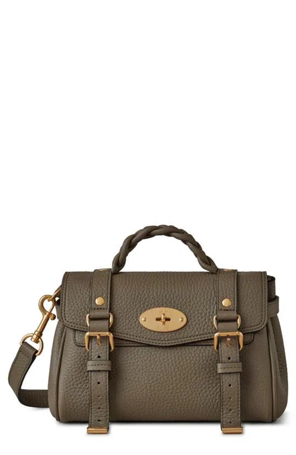 MULBERRY Mini Alexa Leather Satchel In Green Product Image