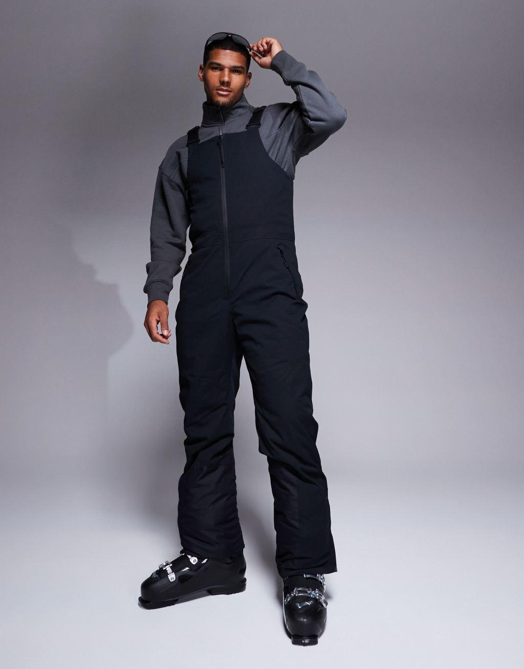 ASOS 4505 Ski water repellent insulated bib overalls in black Product Image